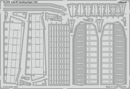 Eduard 32478 1/32 Aircraft- Yak9T Landing Flaps for ICM