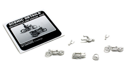 Woodland Scenics D228 All Scale Motorcycles and Sidecar HO Scale Kit