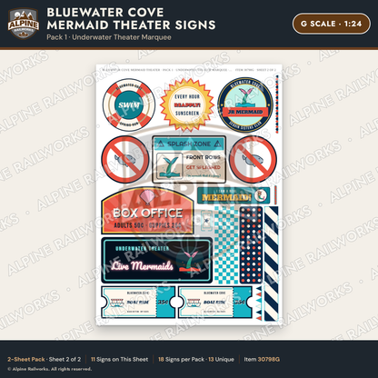 Alpine Railworks 30798G G Scale Roadside Signs - Mermaid Show