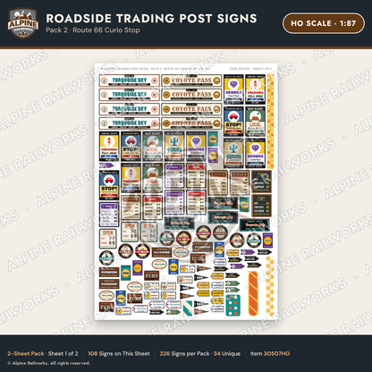 Alpine Railworks 30507HO HO Scale Roadside Trading Post Signs