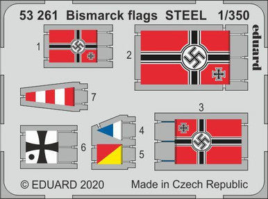 Eduard 53261 1/350 Bismarck Flags Steel for TRP (Pre-Painted)