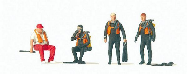 Preiser 10693 HO Scale Recreation & Sports -- Divers pkg(4)