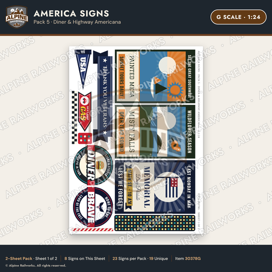 Alpine Railworks 30378G G Scale America Signs - Diner