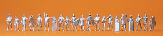 Preiser 16350 HO Scale Assorted Police Unpainted Figure Kit