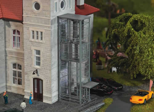 Faller 180609 HO Scale Modern Elevators -- Kit - 1 Each Tall & Short