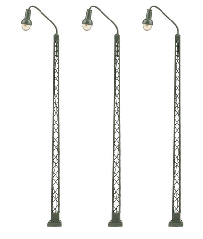 Faller 272124 N Scale LED Lattice-Mast Arc Luminaires (3)