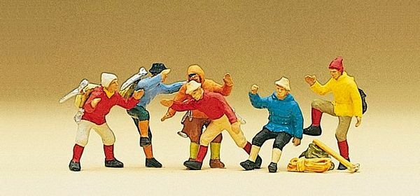 Preiser 10190 HO Scale Sports & Recreation -- Mountain Climbers pkg(6)