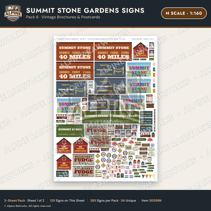 Alpine Railworks 30559N N Scale Roadside Signs - Rock Garden