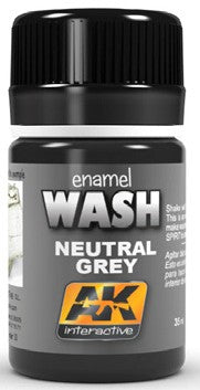 AK Interactive 677 Neutral Grey Wash Enamel Paint 35ml Bottle