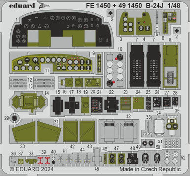 Eduard 491450 1/48 B-24J Cockpit & Engines Photo Etched Set