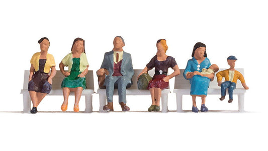 Noch 15533 HO Scale Seated People Set #3, 6 Figures