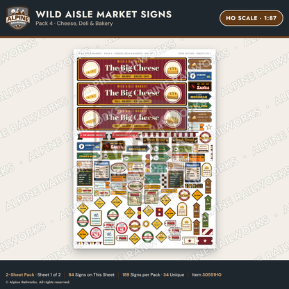 Alpine Railworks 30551HO HO Scale Roadside Signs - Jungle Grocery