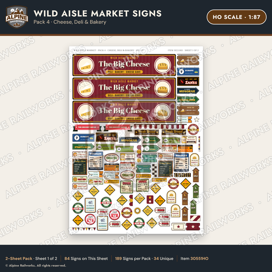 Alpine Railworks 30551HO HO Scale Roadside Signs - Jungle Grocery
