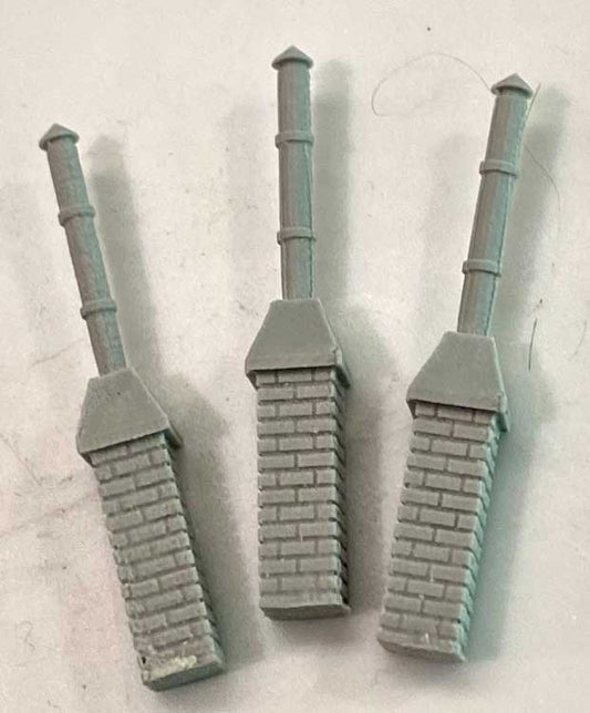Bar Mills 2036 Ho Tall Smokestack 1.8' 3Pk