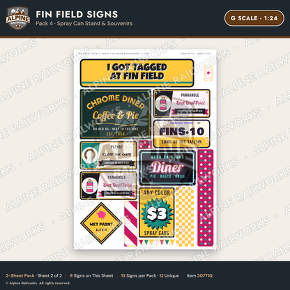 Alpine Railworks 30771G G Scale Roadside Signs - Buried Car Art