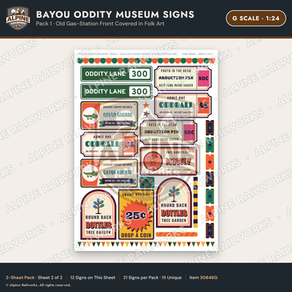 Alpine Railworks 30846G G Scale Roadside Signs - Oddity Museum