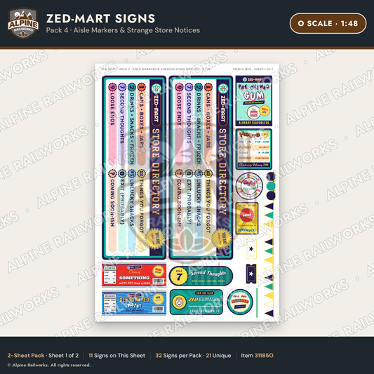Alpine Railworks 31185O O Scale Grocery Store Signs - Funny Products