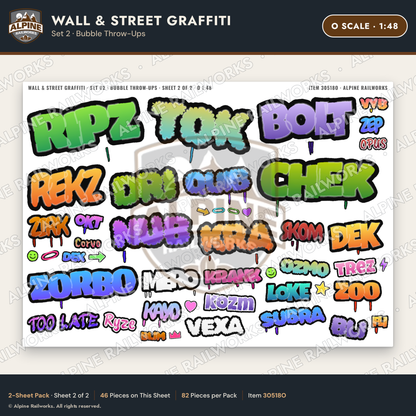 Alpine Railworks 30518O O Scale Wall & Street Graffiti Cut-Outs