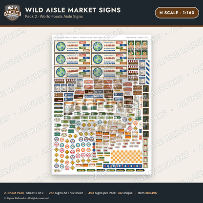 Alpine Railworks 30549N N Scale Roadside Signs - Jungle Grocery Store