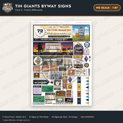 Alpine Railworks 30994HO HO Scale Roadside Signs - Scrap Metal Giants