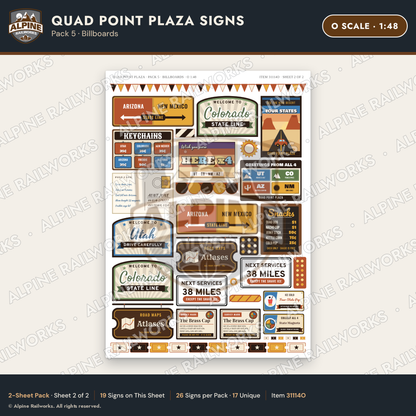 Alpine Railworks 31114O O Scale Roadside Signs - Four Corners
