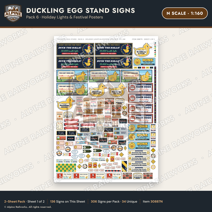 Alpine Railworks 30887N N Scale Roadside Signs - Giant Duck Farm Stand