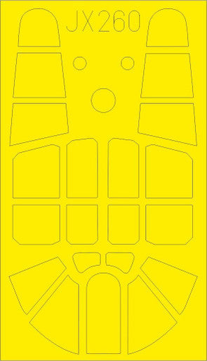 Eduard JX260 1/32 Mask P-40E for Trumpeter Canopy Mask Set