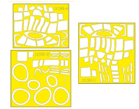 Eduard JX288 1/32 Mask Aircraft- B25H TFace for HKM