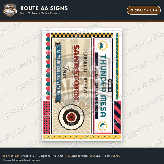 Alpine Railworks 30579G G Scale Route 66 Highway Signs