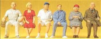 Preiser 45152 G Scale Value Series Figures Seated People pkg(6)