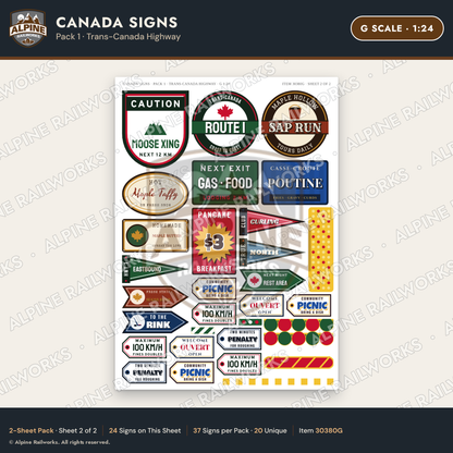 Alpine Railworks 30380G G Scale Canada Signs - Trans-Canada Highway