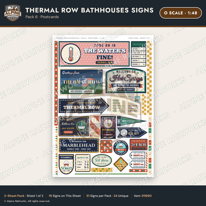 Alpine Railworks 31169O O Scale Roadside Signs - Hot Springs