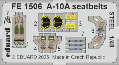 Eduard FE1506 1/48 A-10A Seatbelts STEEL Zoom Set for GREAT WALL HOBBY