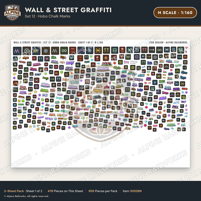 Alpine Railworks 30528N N Scale Wall & Street Graffiti Cut-Outs