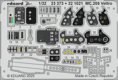 Eduard 33373 1/32 MC.205 Veltro Photo Etch for ITALERI