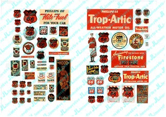 JL Innovative 487 HO 1930-50's Vintage Phillips 66 Gas Station Posters/Signs (71