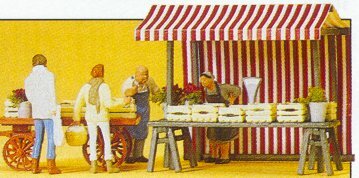 Preiser 10053 HO Scale Vendors Food Vendors/Cart