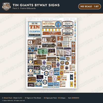 Alpine Railworks 30994HO HO Scale Roadside Signs - Scrap Metal Giants