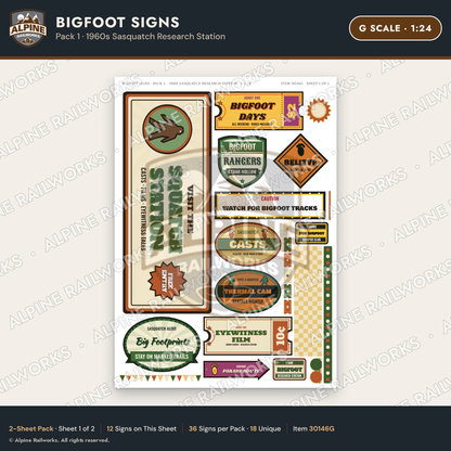 Alpine Railworks 30146G G Scale Bigfoot Signs