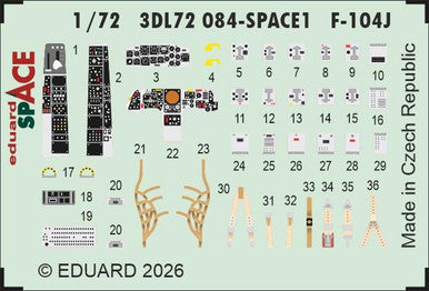 Eduard 3DL72084 1/72 Space Set F-104J SPACE for FINE MOLDS