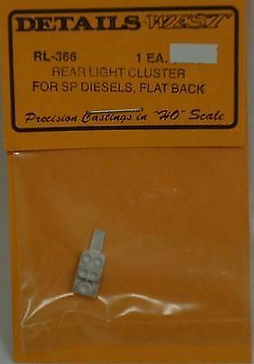 Details West 366 HO Scale Rear Light Cluster -- SP Diesels Flat Back