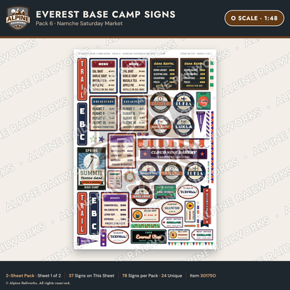 Alpine Railworks 30175O O Scale Everest Base Camp Signs