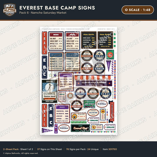 Alpine Railworks 30175O O Scale Everest Base Camp Signs