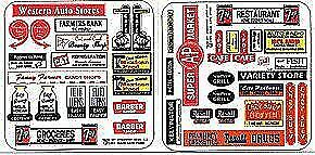 Blair Line 58 N Scale Storefront & Advertising Signs -- Main Street