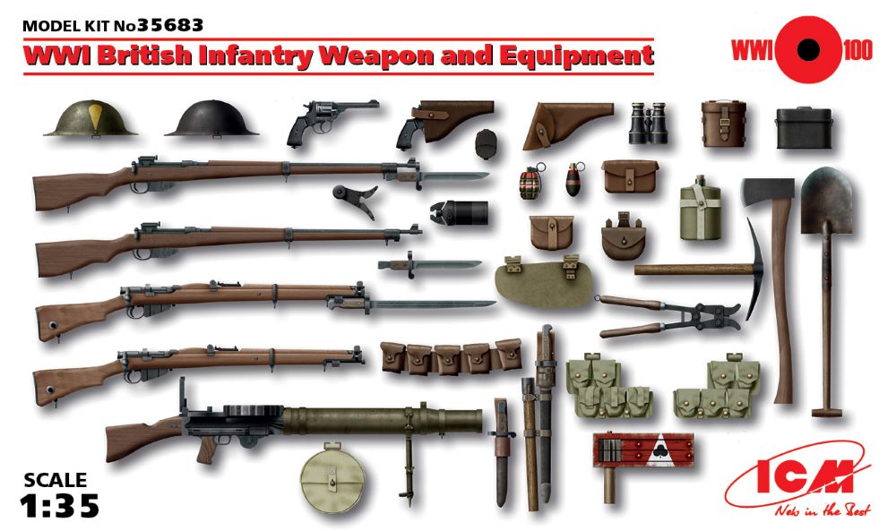 ICM Models 35683 1/35 WWI British Infantry Weapons & Equipment