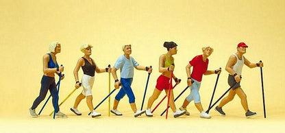 Preiser 10575 HO Scale Sports & Recreation Nordic Walkers pkg(6)