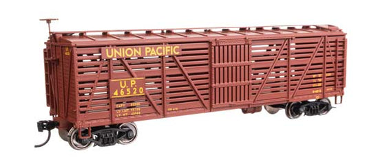 Walthers Mainline 910-41471 HO Scale 40' Wood Stock Car RTR UP #46520