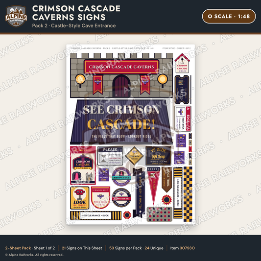 Alpine Railworks 30793O O Scale Roadside Attraction Signs - Caverns
