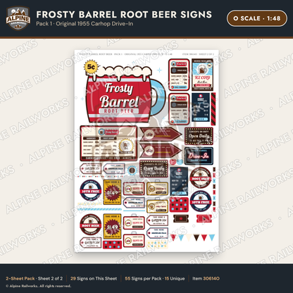 Alpine Railworks 30614O O Scale Fast Food Signs - Root Beer Drive-In