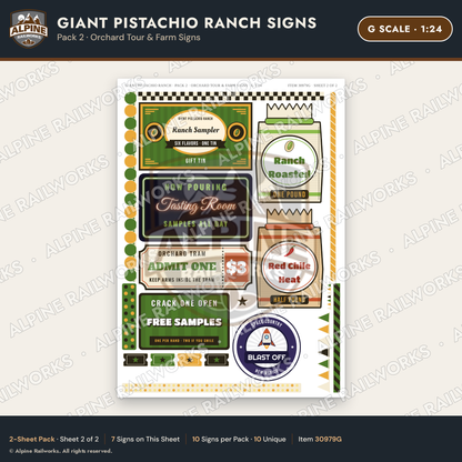 Alpine Railworks 30979G G Scale Roadside Signs - Giant Pistachio